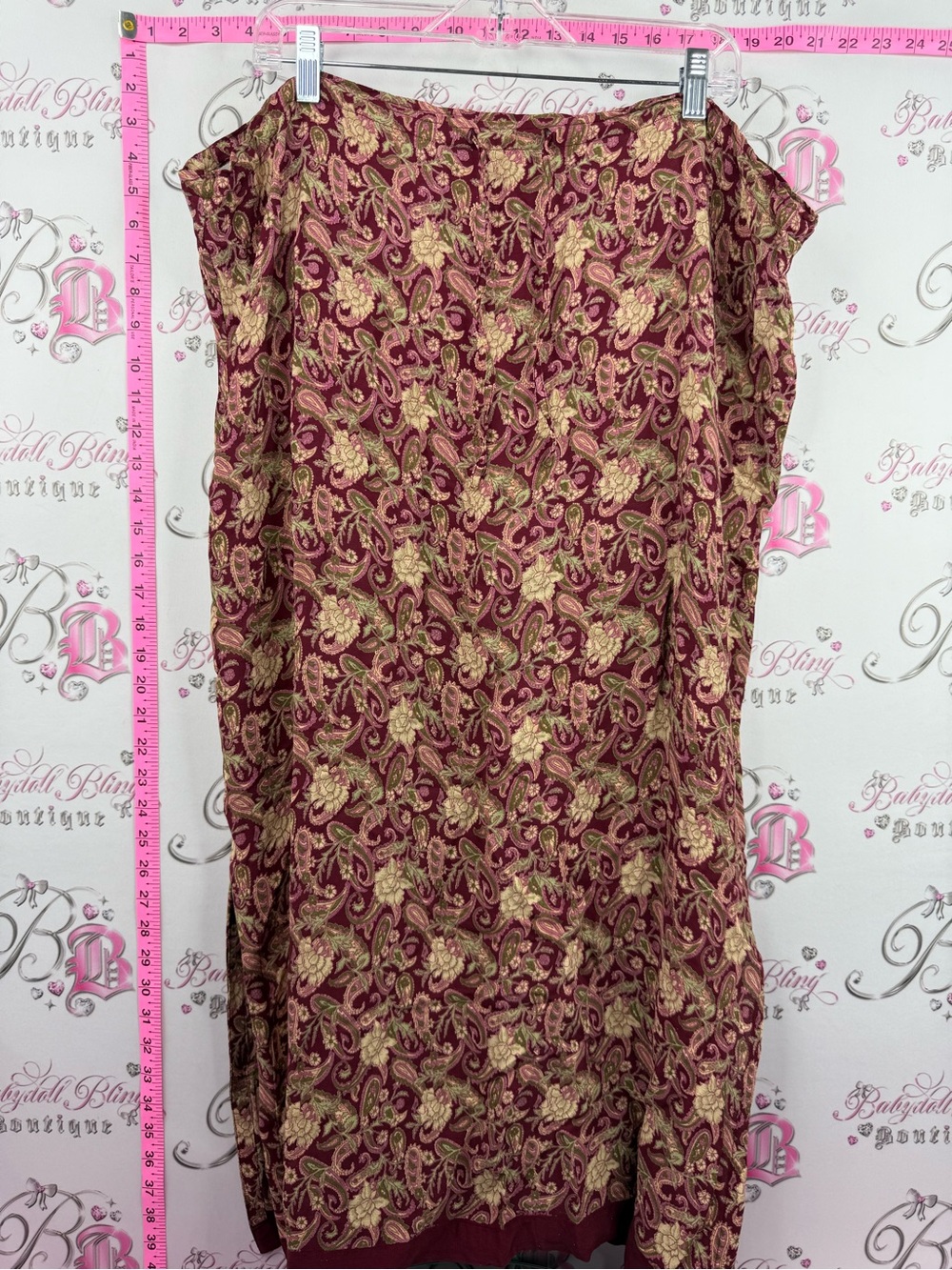 KATIES skirt paisley Boho Burgundy Paisley Maxi